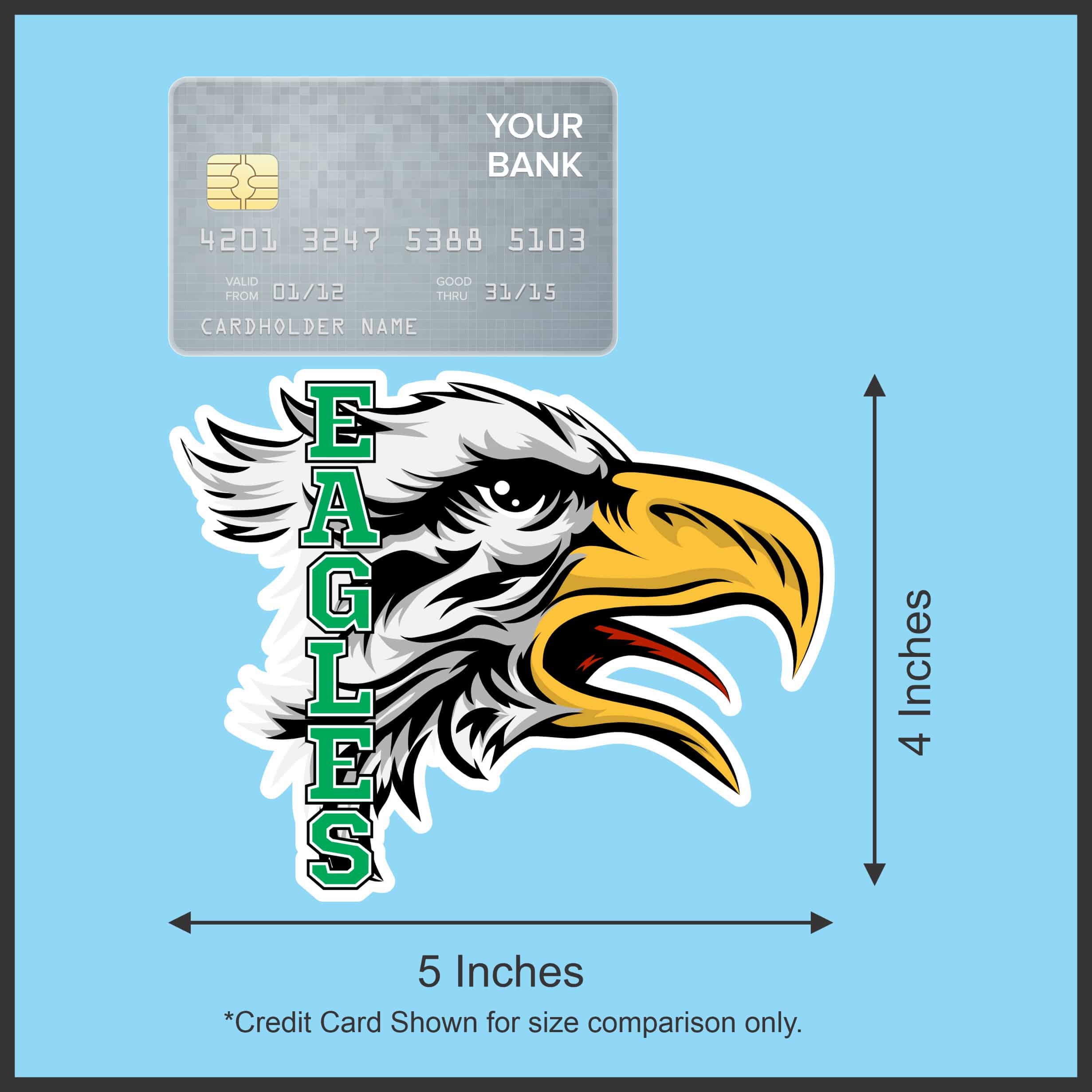 StickerTalk Green Eagle Head Mascot Sticker, 5 inches x 4 inches - Image 5