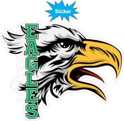 Alternative view of StickerTalk Green Eagle Head Mascot Sticker, 5 inches x 4 inches