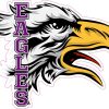 Purple Eagle Head Mascot Sticker