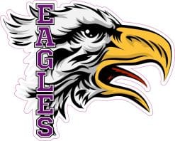 Purple Eagle Head Mascot Sticker