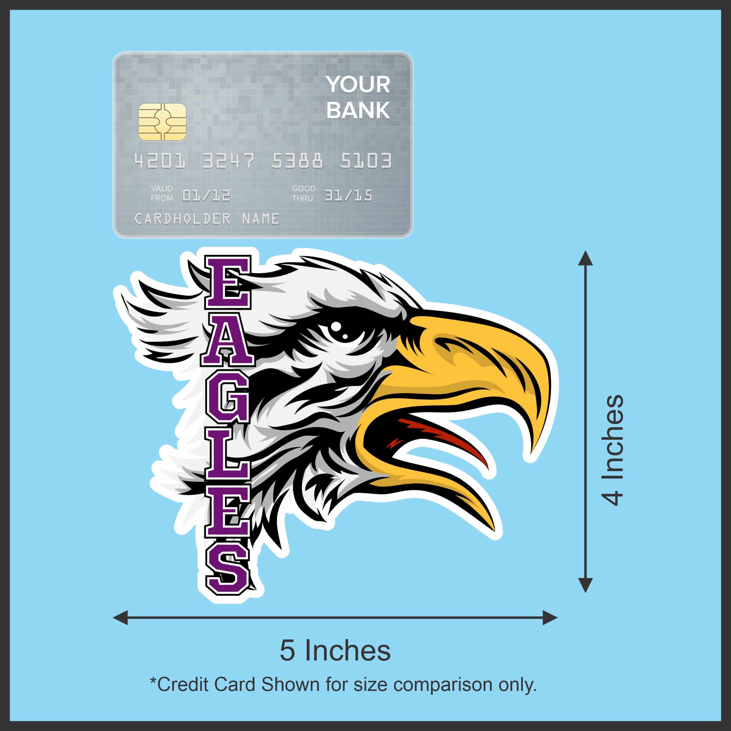 StickerTalk Purple Eagle Head Mascot Sticker, 5 inches x 4 inches - Image 5