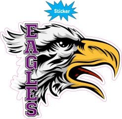 Alternative view of StickerTalk Purple Eagle Head Mascot Sticker, 5 inches x 4 inches