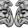 Mirrored Bulldog Mascot Stickers