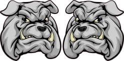 Mirrored Bulldog Mascot Stickers