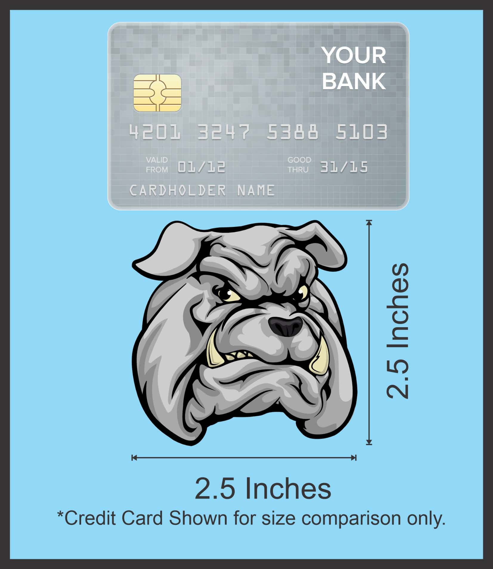 StickerTalk Mirrored Bulldog Mascot Stickers, 2.5 inches x 2.5 inches - Image 8