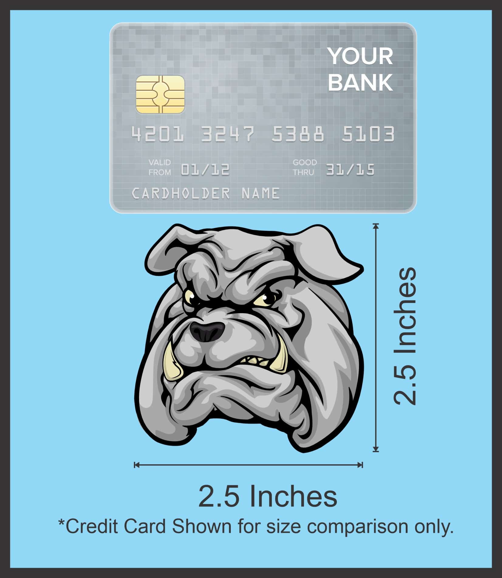 StickerTalk Mirrored Bulldog Mascot Stickers, 2.5 inches x 2.5 inches - Image 9