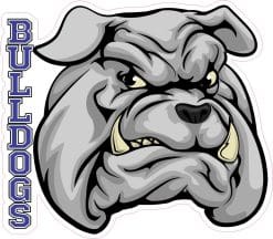 Bulldog Head Mascot Sticker