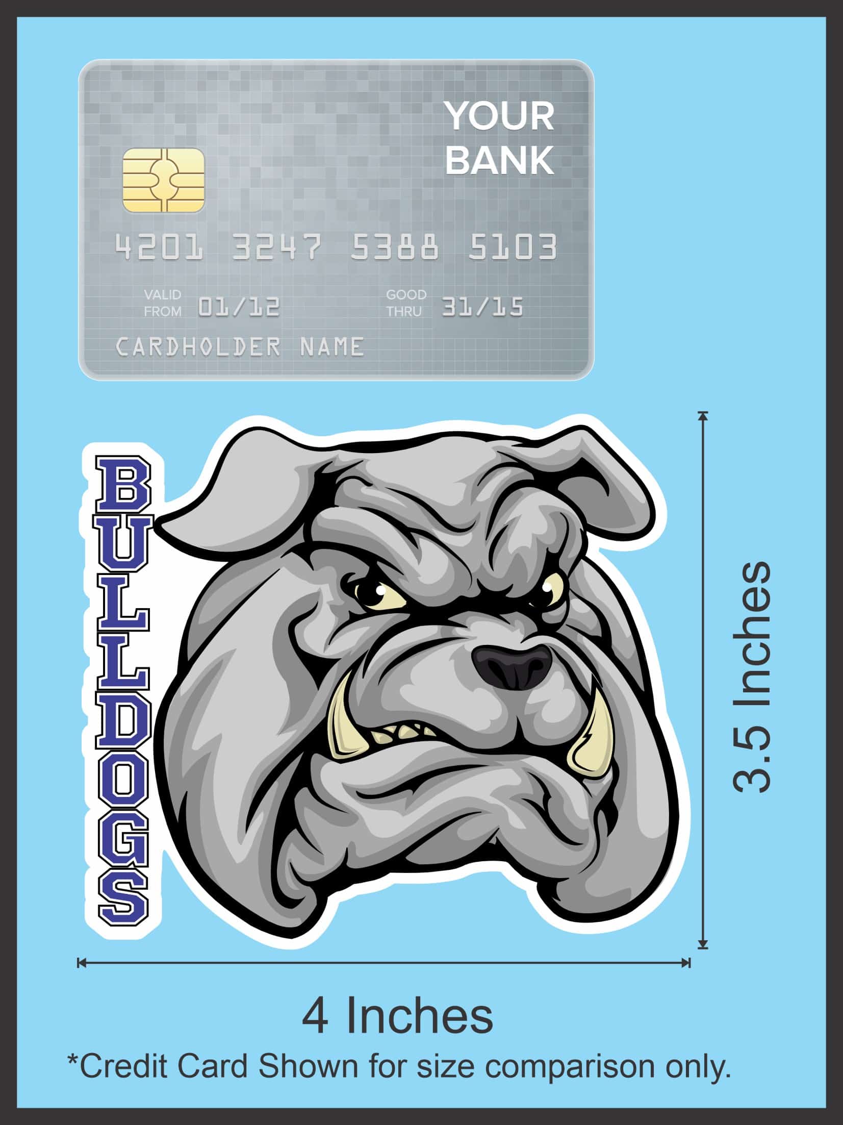 StickerTalk Bulldog Head Mascot Sticker, 4 inches x 3.5 inches - Image 5