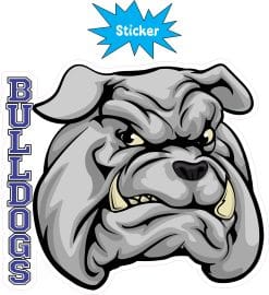 Alternative view of StickerTalk Bulldog Head Mascot Sticker, 4 inches x 3.5 inches