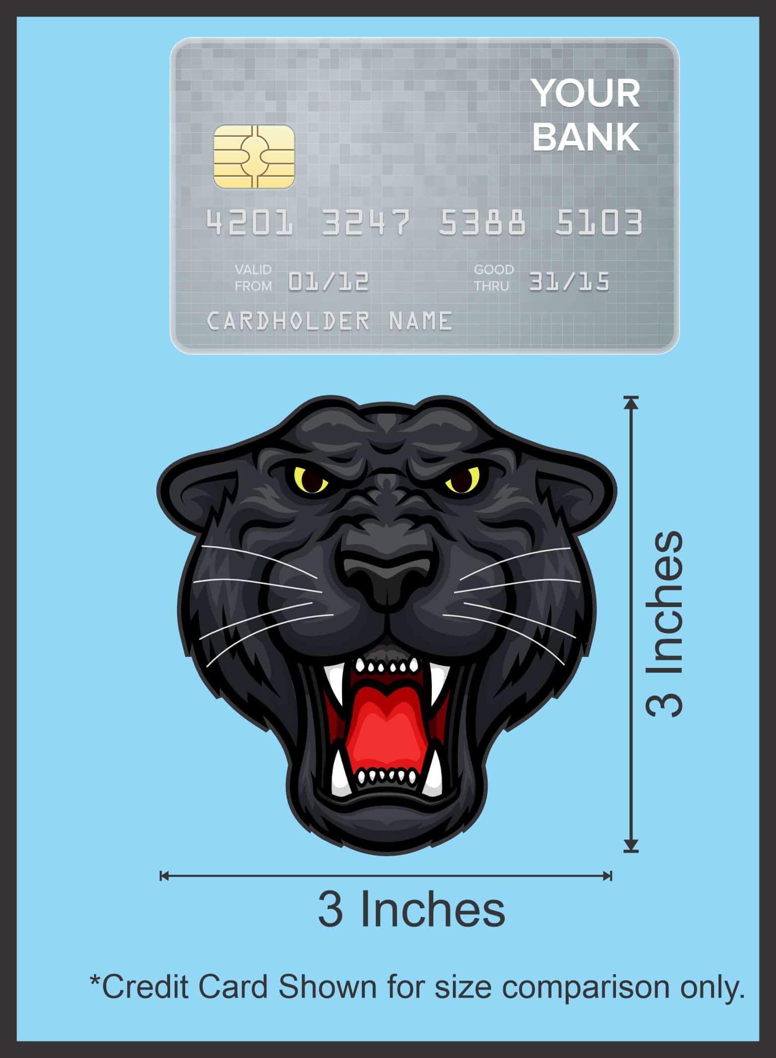 StickerTalk Panther Head Mascot Stickers, 3 inches x 3 inches - Image 7