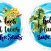 Help Bees Plant Trees Save the Seas Stickers