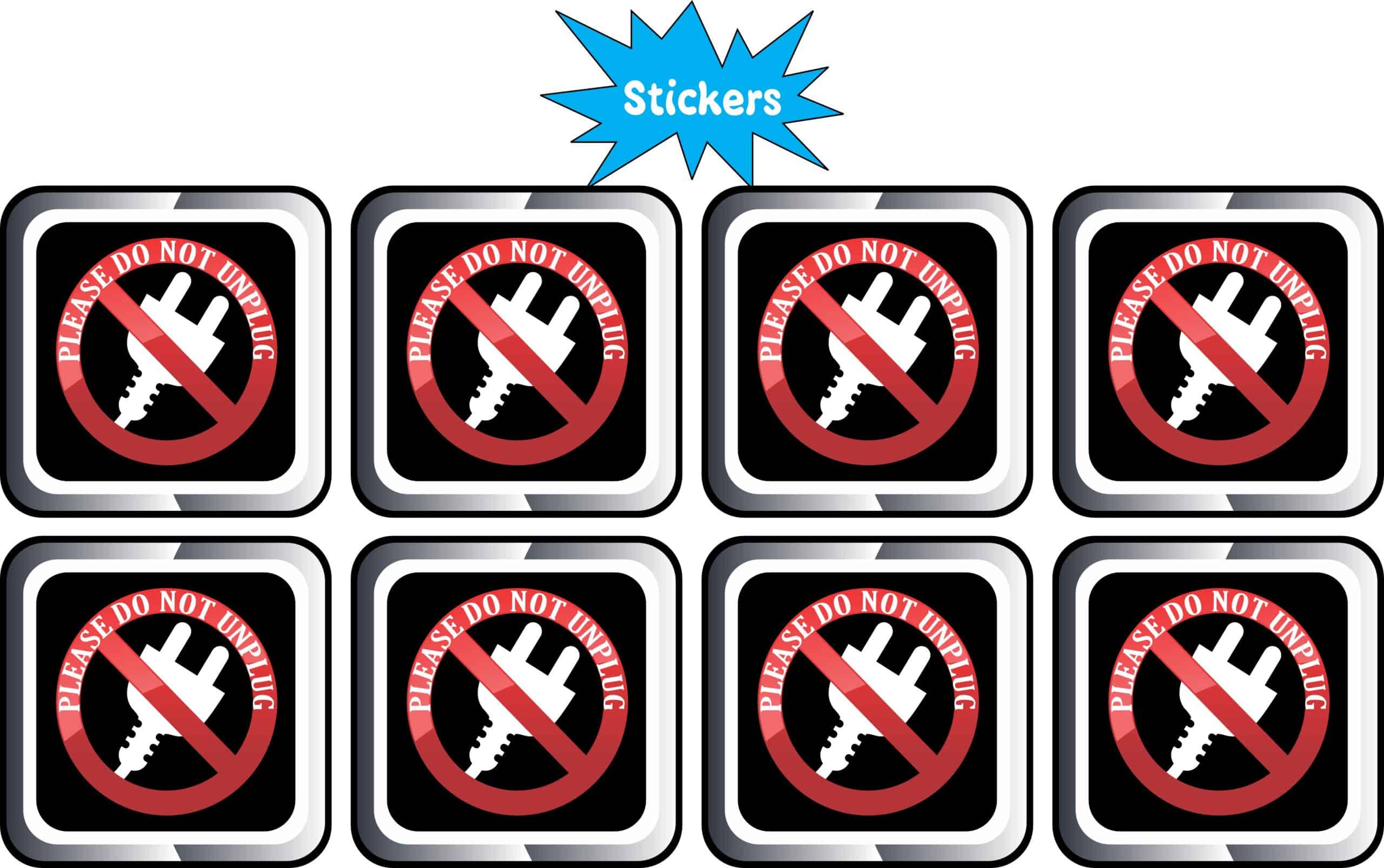 StickerTalk Please Do Not Unplug Stickers, 1.5 inches x 1.5 inch - Image 2