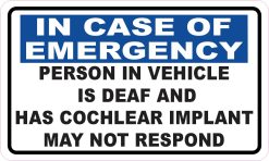 StickerTalk Emergency Person in Vehicle is Deaf Magnet, 5 inches x 3 inches