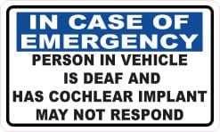 StickerTalk Emergency Person in Vehicle is Deaf Sticker, 5 inche