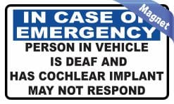 Alternative view of StickerTalk Emergency Person in Vehicle is Deaf Magnet, 5 inches x 3 inches