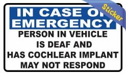 Alternative view of StickerTalk Emergency Person in Vehicle is Deaf Sticker, 5 inche