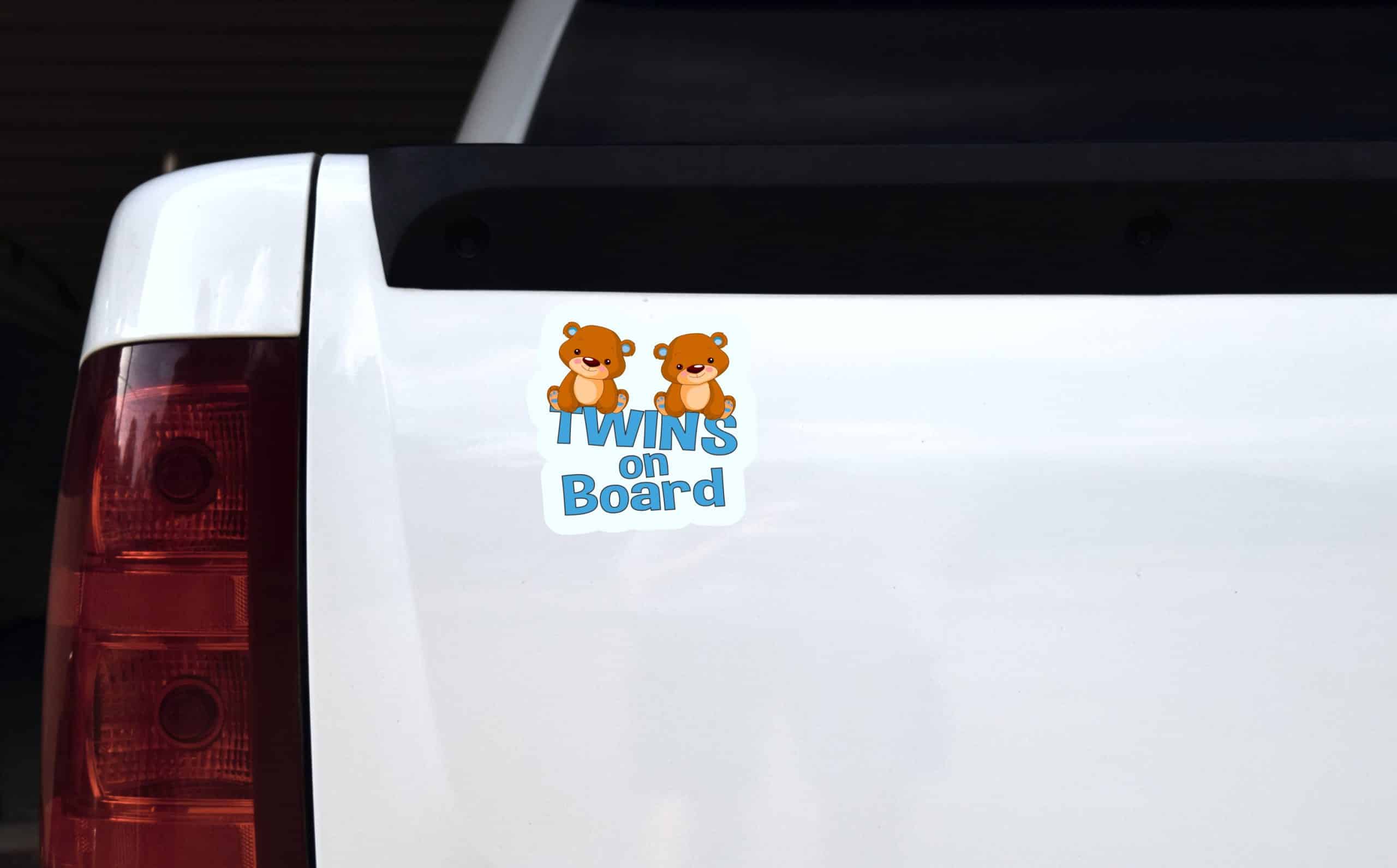 StickerTalk Boy Twins on Board Sticker, 5 inches x 5 inches - Image 3