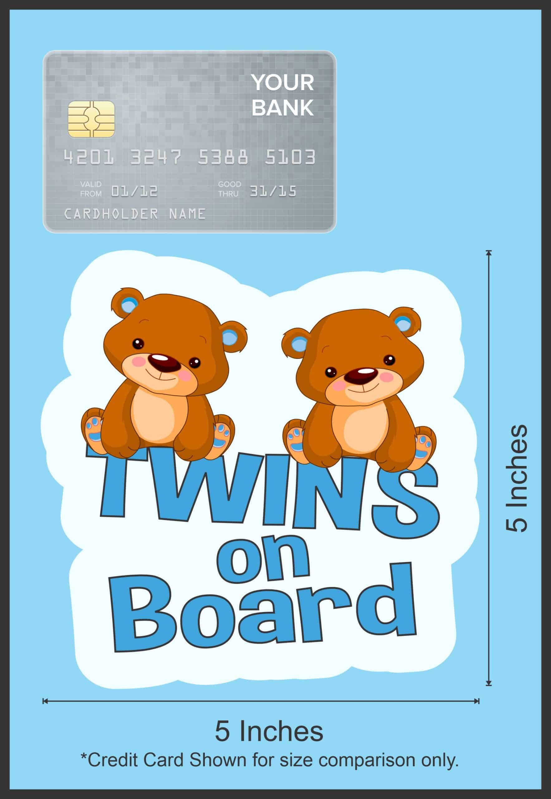 StickerTalk Boy Twins on Board Sticker, 5 inches x 5 inches - Image 5