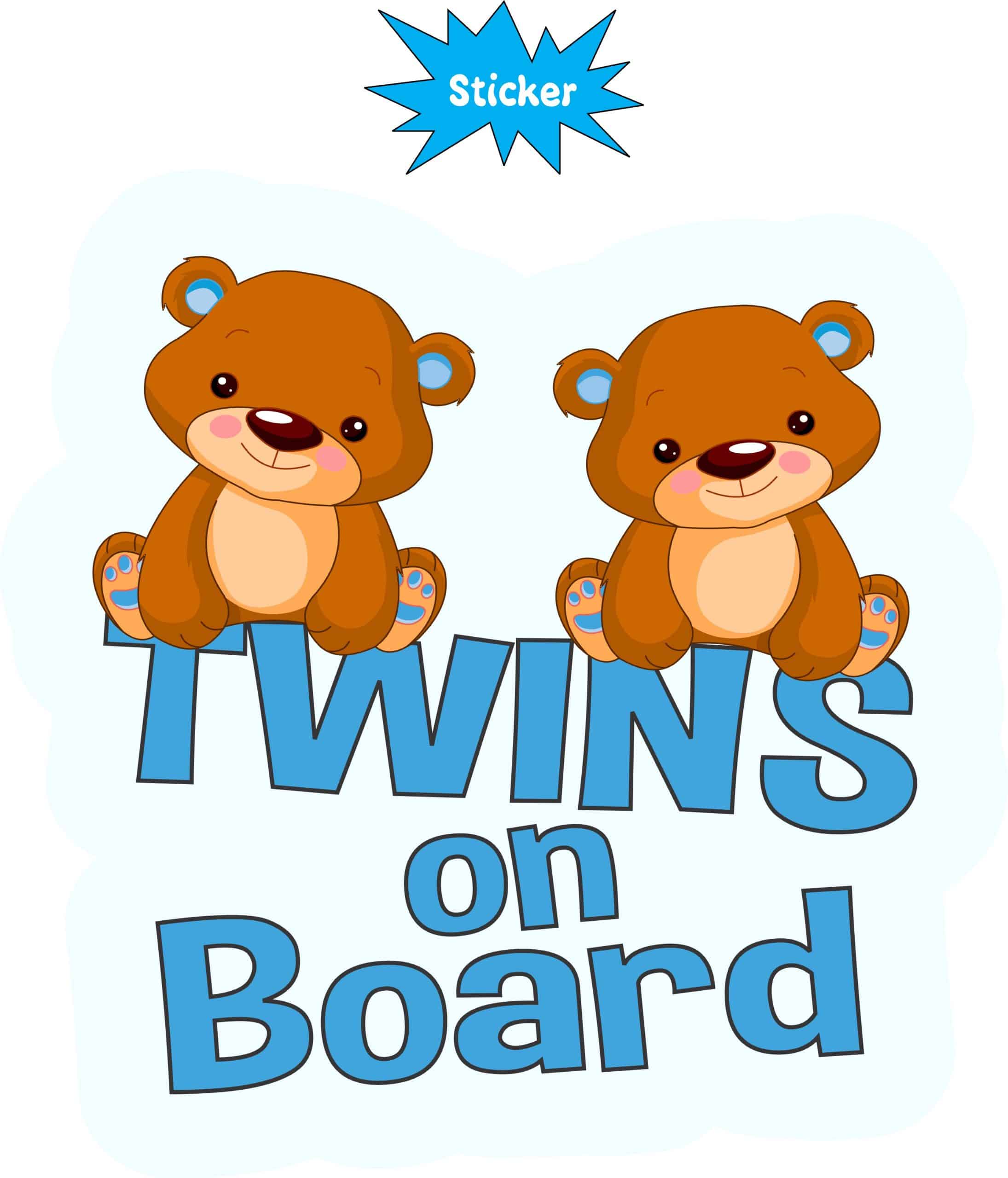 StickerTalk Boy Twins on Board Sticker, 5 inches x 5 inches - Image 2
