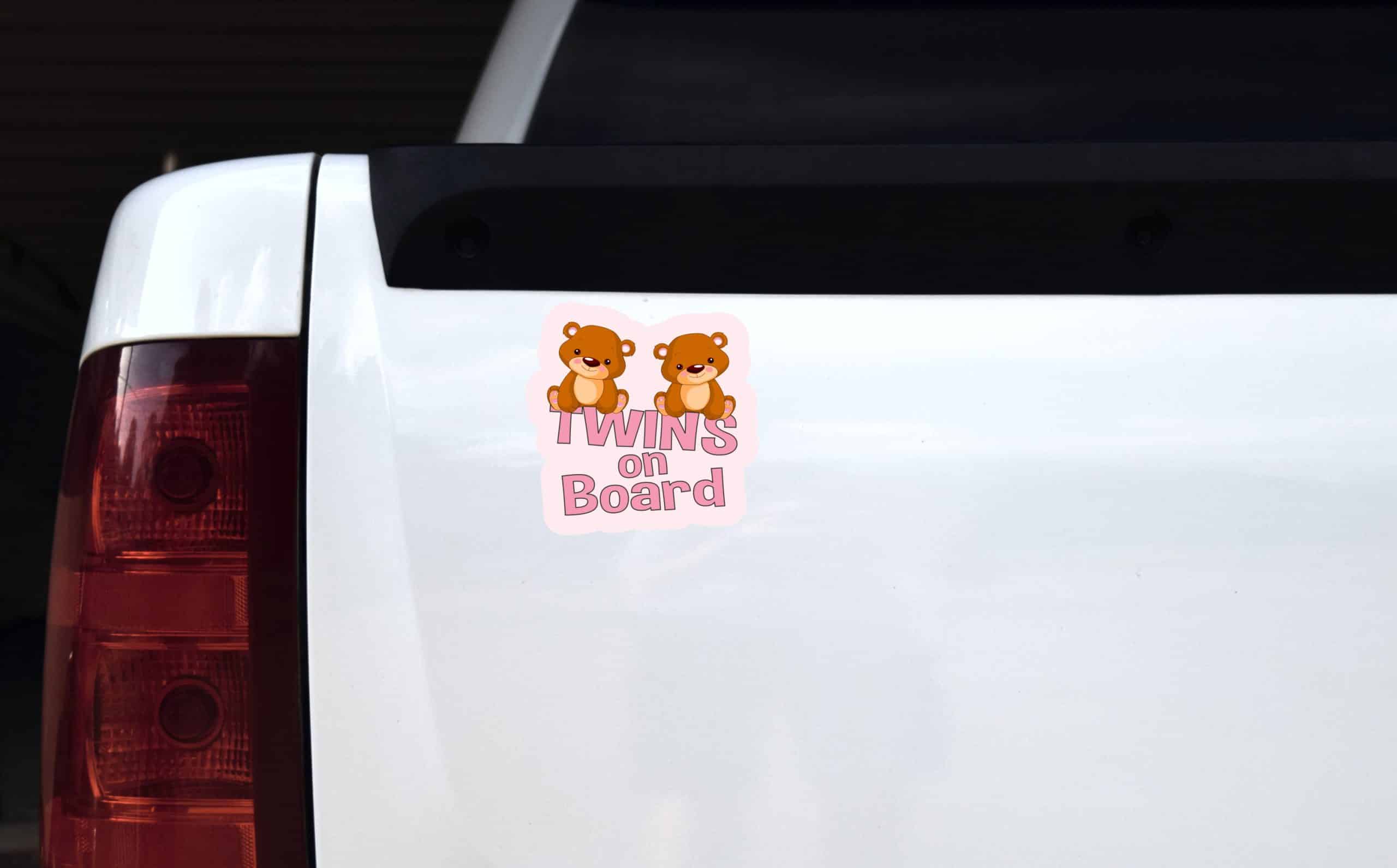StickerTalk Girl Twins on Board Sticker, 5 inches x 5 inches - Image 3