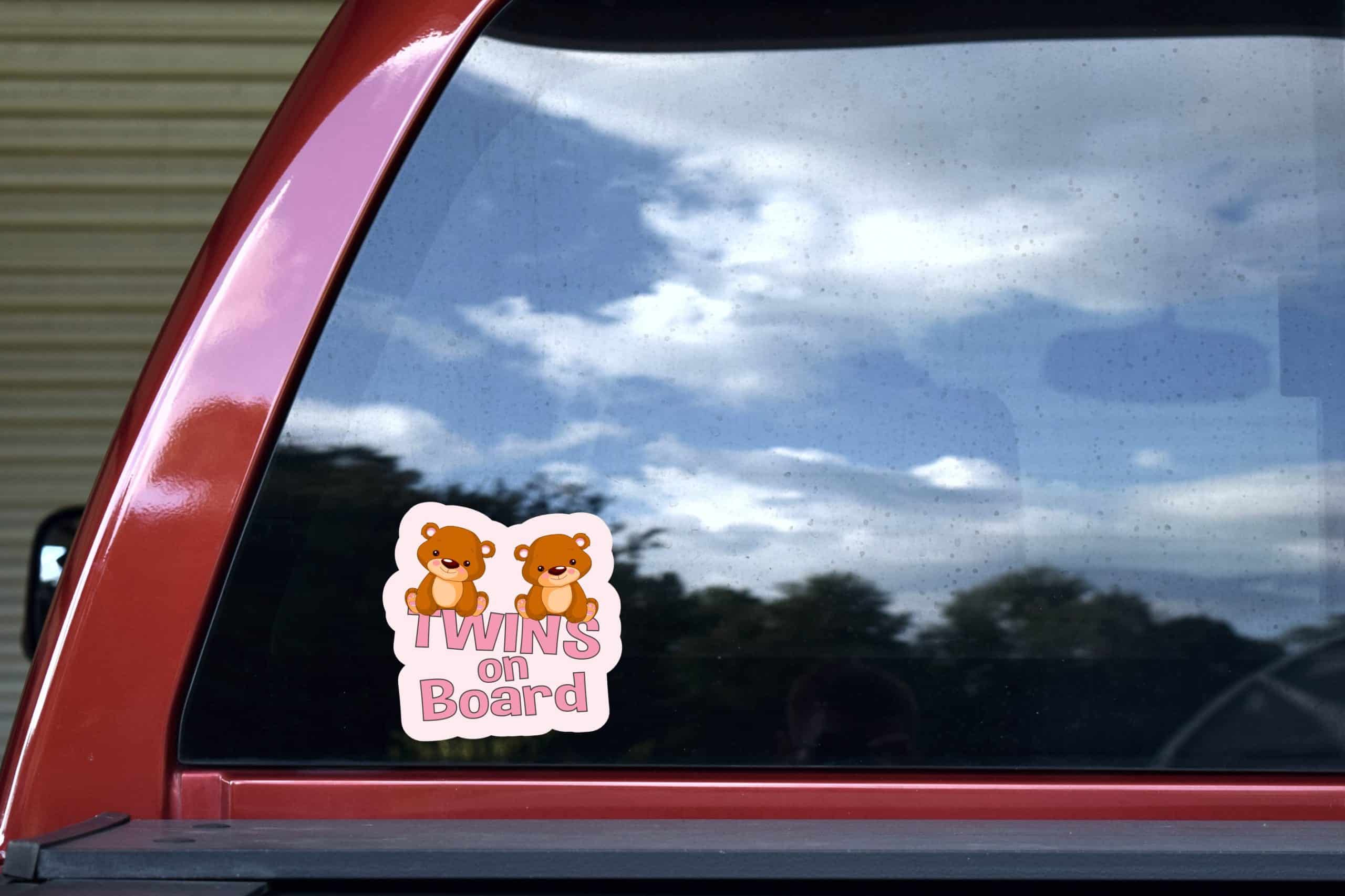 StickerTalk Girl Twins on Board Sticker, 5 inches x 5 inches - Image 4