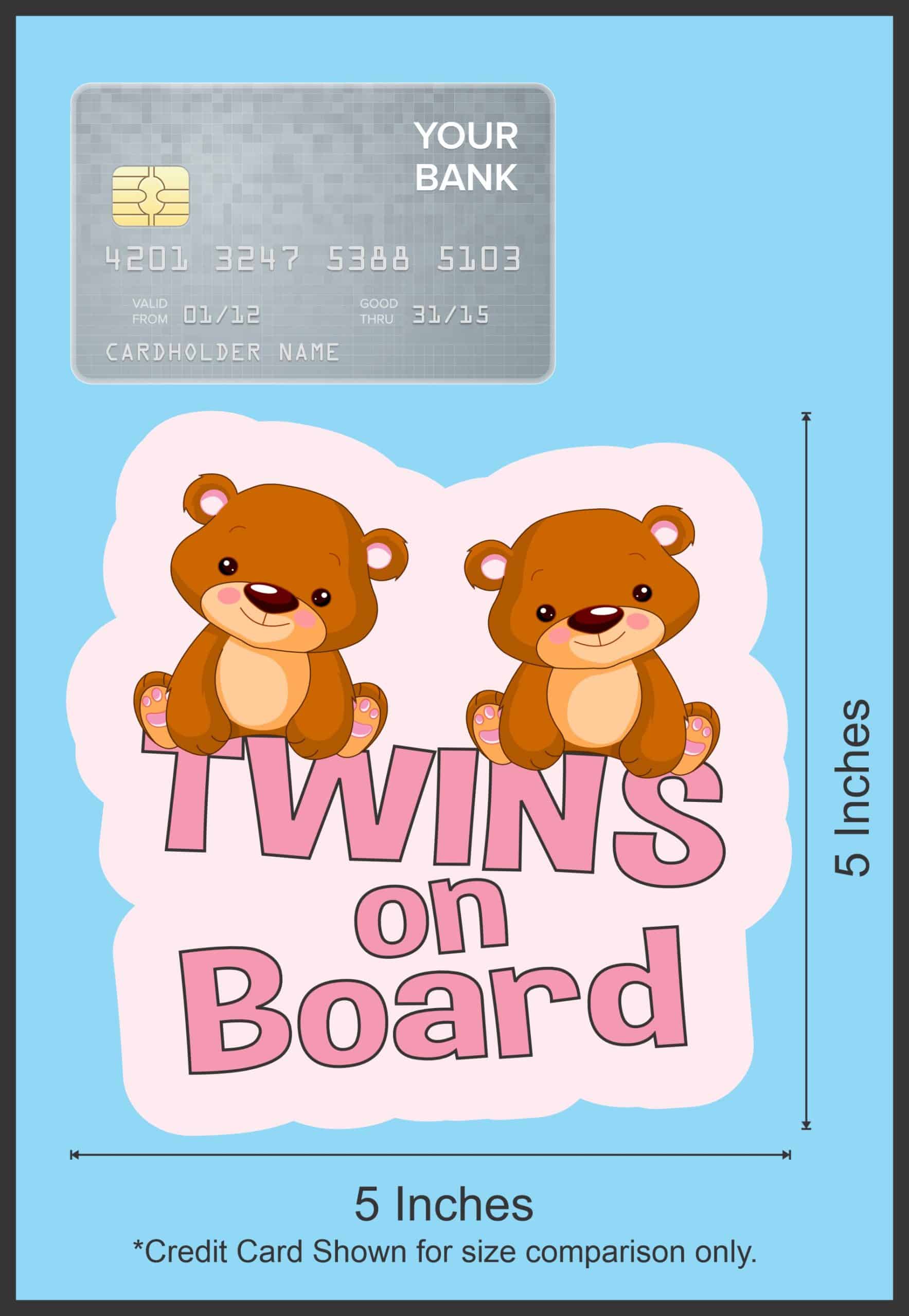 StickerTalk Girl Twins on Board Sticker, 5 inches x 5 inches - Image 5