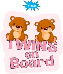 Alternative view of StickerTalk Girl Twins on Board Sticker, 5 inches x 5 inches