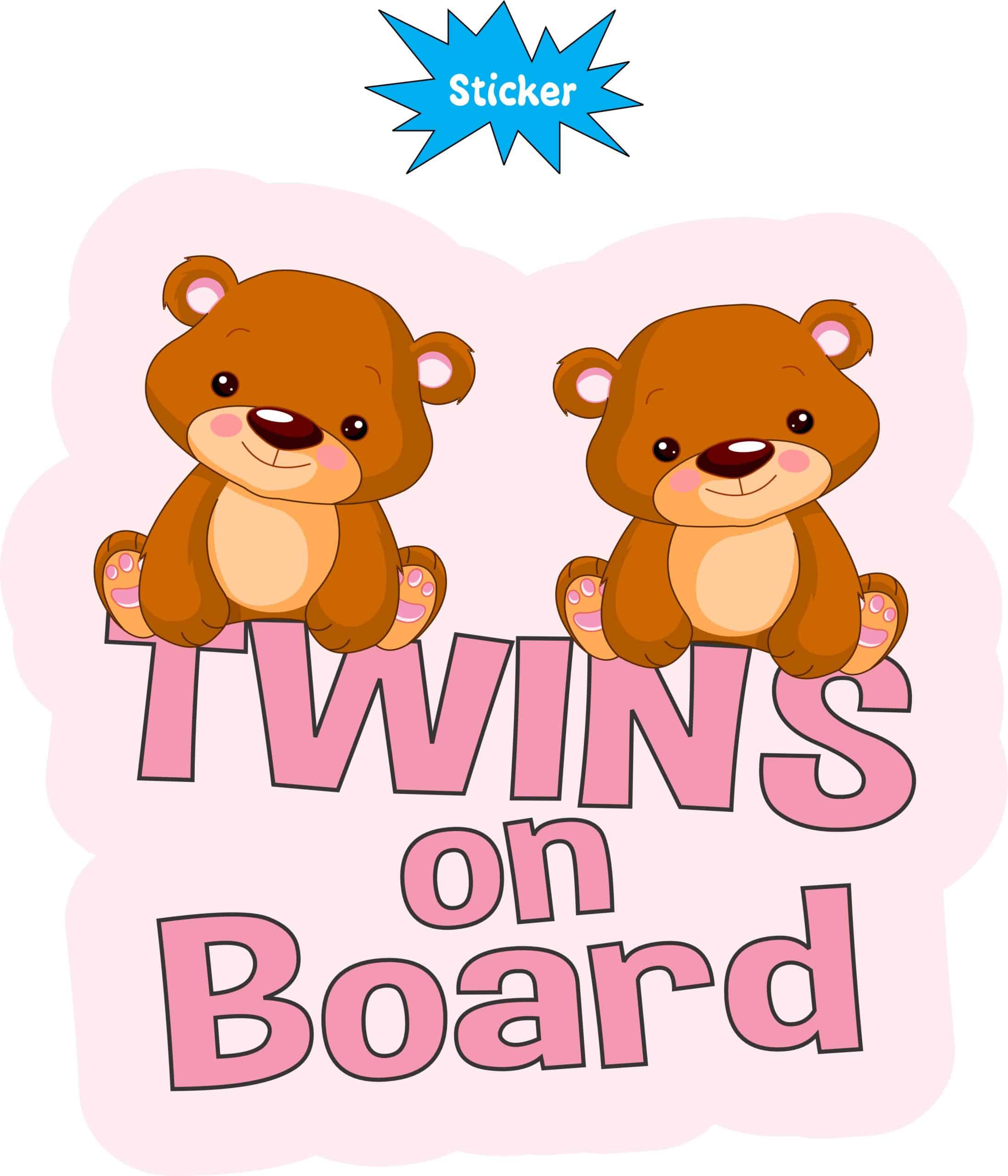 StickerTalk Girl Twins on Board Sticker, 5 inches x 5 inches - Image 2