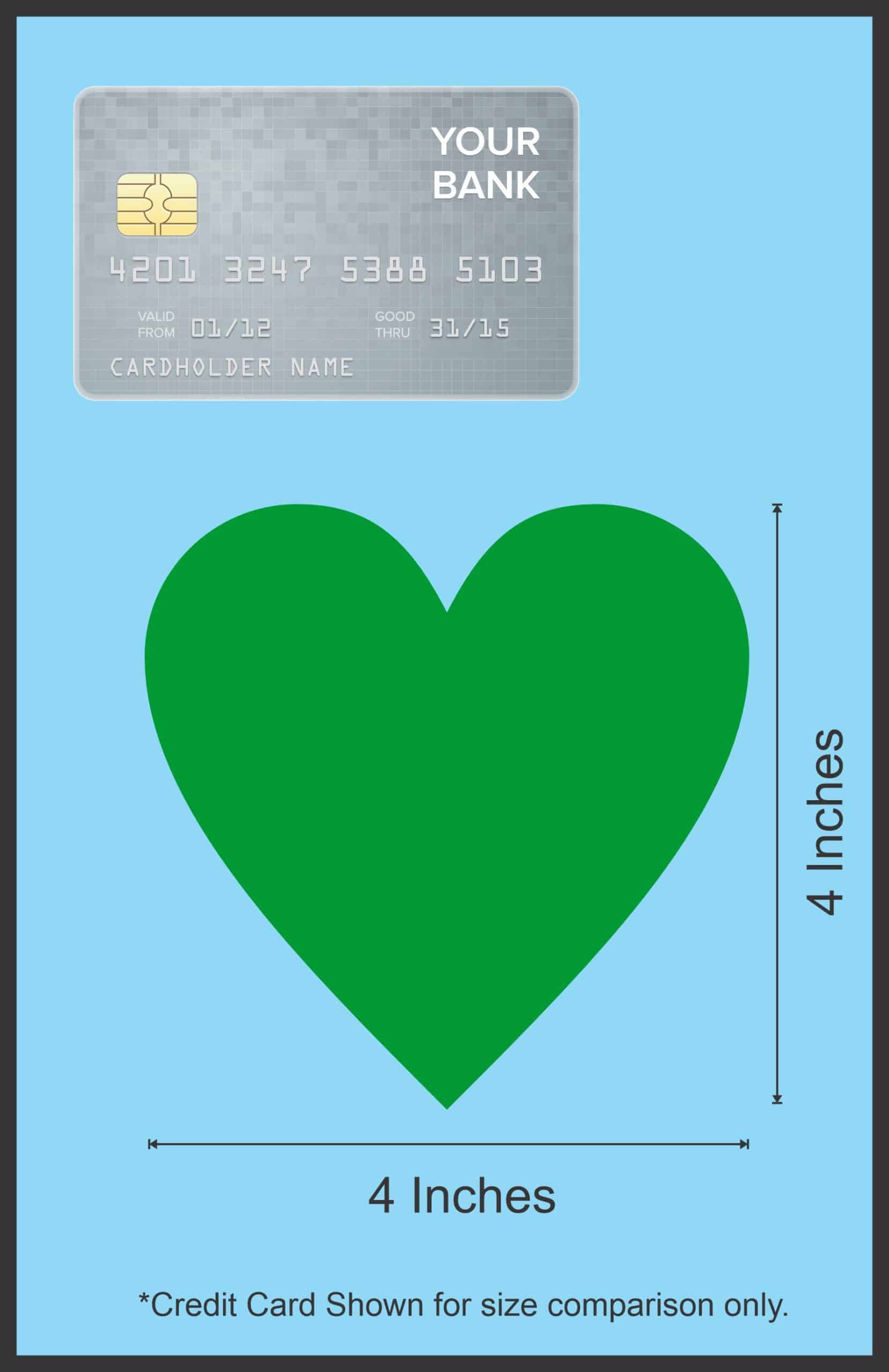 StickerTalk Green Heart Sticker, 4 inches x 4 inches - Image 6