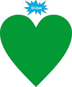 Alternative view of StickerTalk Green Heart Sticker, 4 inches x 4 inches