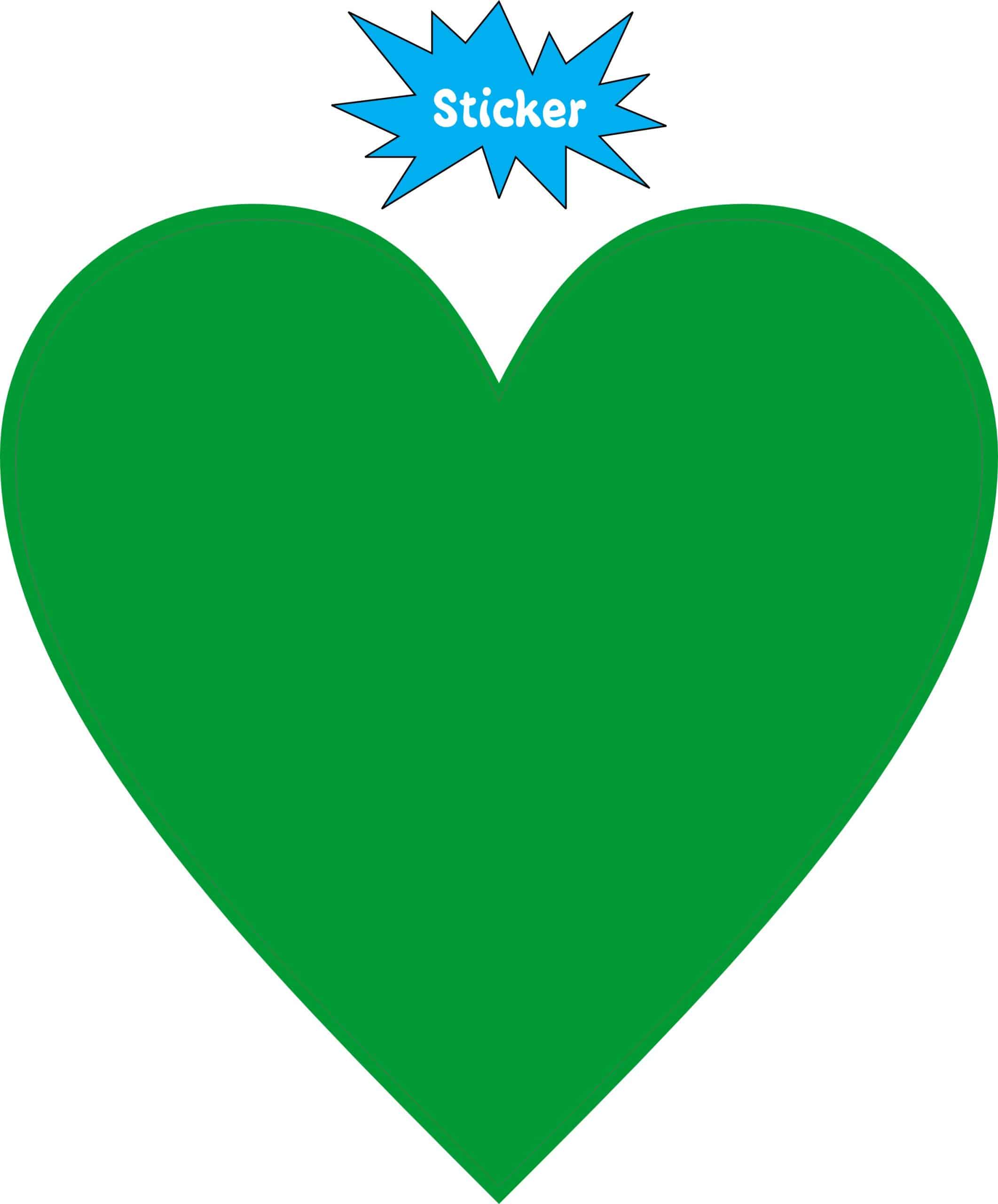 StickerTalk Green Heart Sticker, 4 inches x 4 inches - Image 2