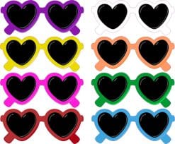StickerTalk Heart Sunglasses Stickers, 2 inches x .85 inches