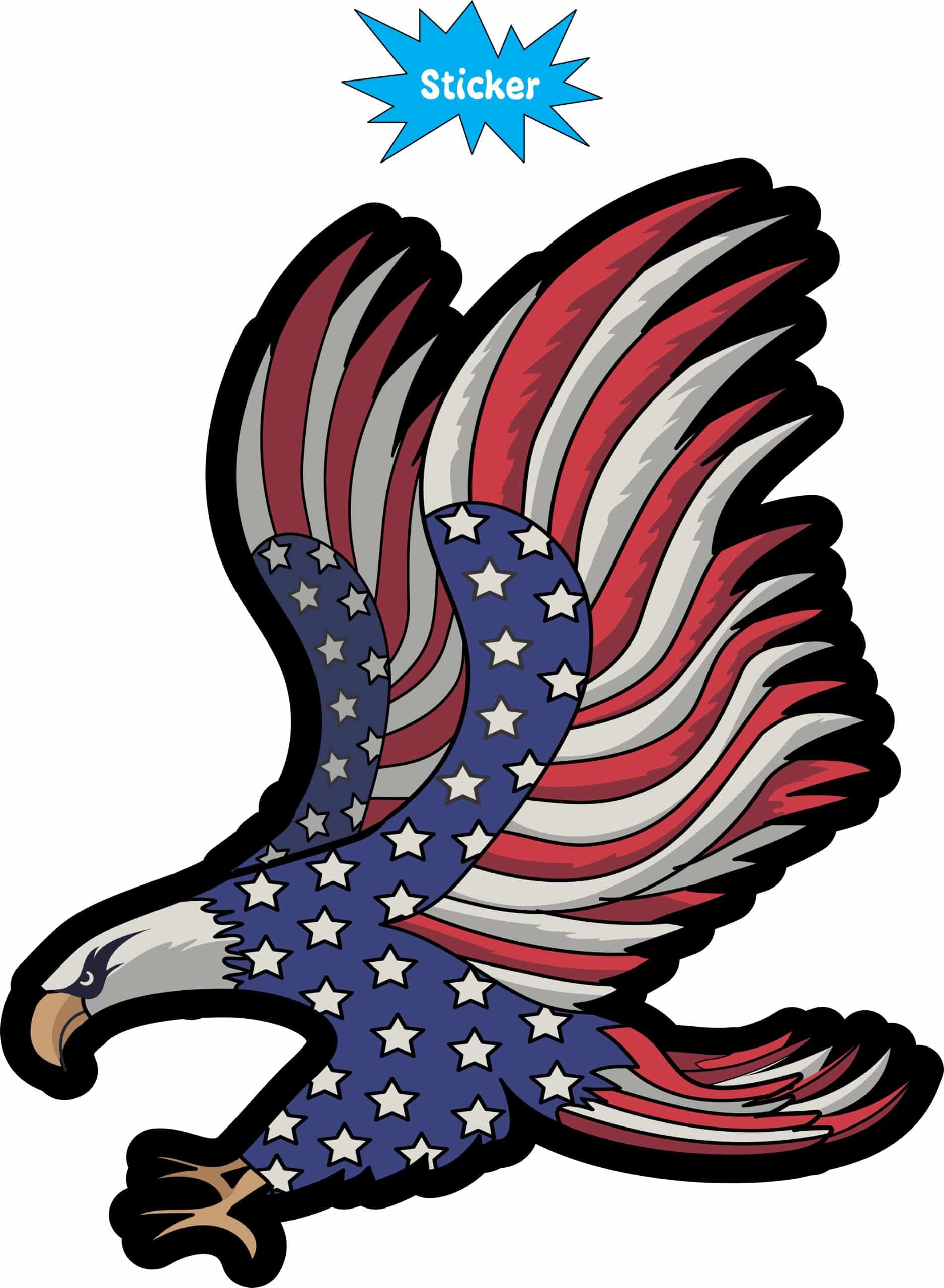 StickerTalk Patriotic Eagle Sticker, 5 inches x 6 inches - Image 3