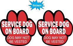 Alternative view of StickerTalk Service Dog on Board Paw Print Stickers, 3 inches x