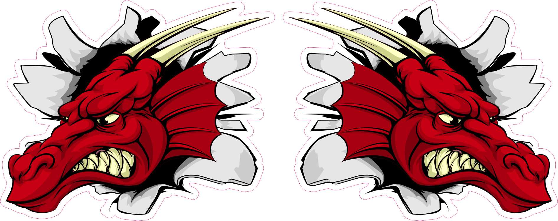 Mirrored Dragon Mascot Stickers