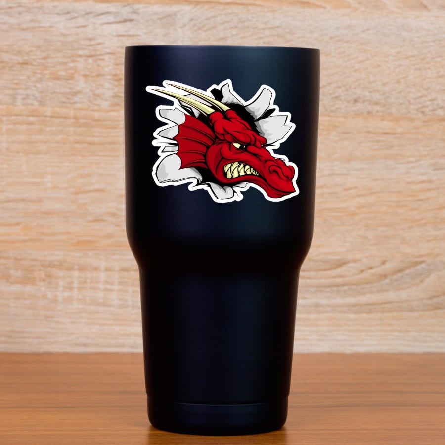 StickerTalk Mirrored Dragon Mascot Stickers, 3 inches x 2.5 inches - Image 6