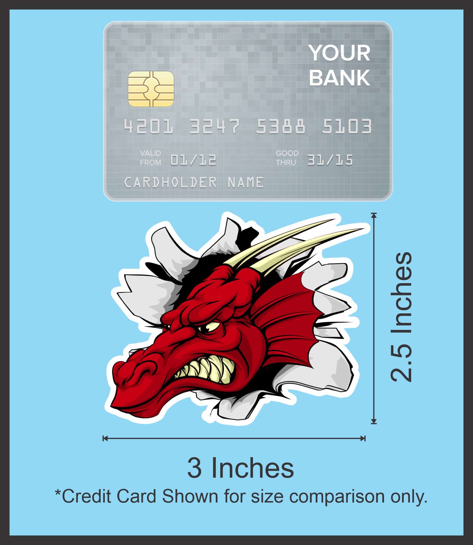 StickerTalk Mirrored Dragon Mascot Stickers, 3 inches x 2.5 inches - Image 8