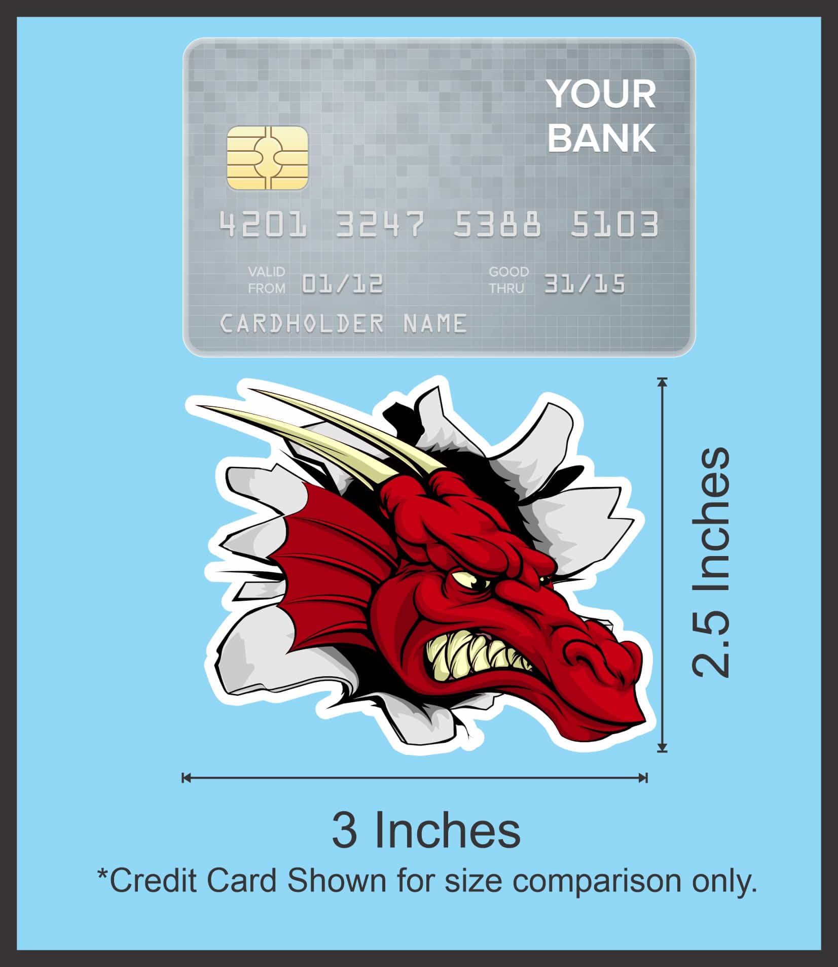 StickerTalk Mirrored Dragon Mascot Stickers, 3 inches x 2.5 inches - Image 9