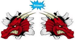 Alternative view of StickerTalk Mirrored Dragon Mascot Stickers, 3 inches x 2.5 inches
