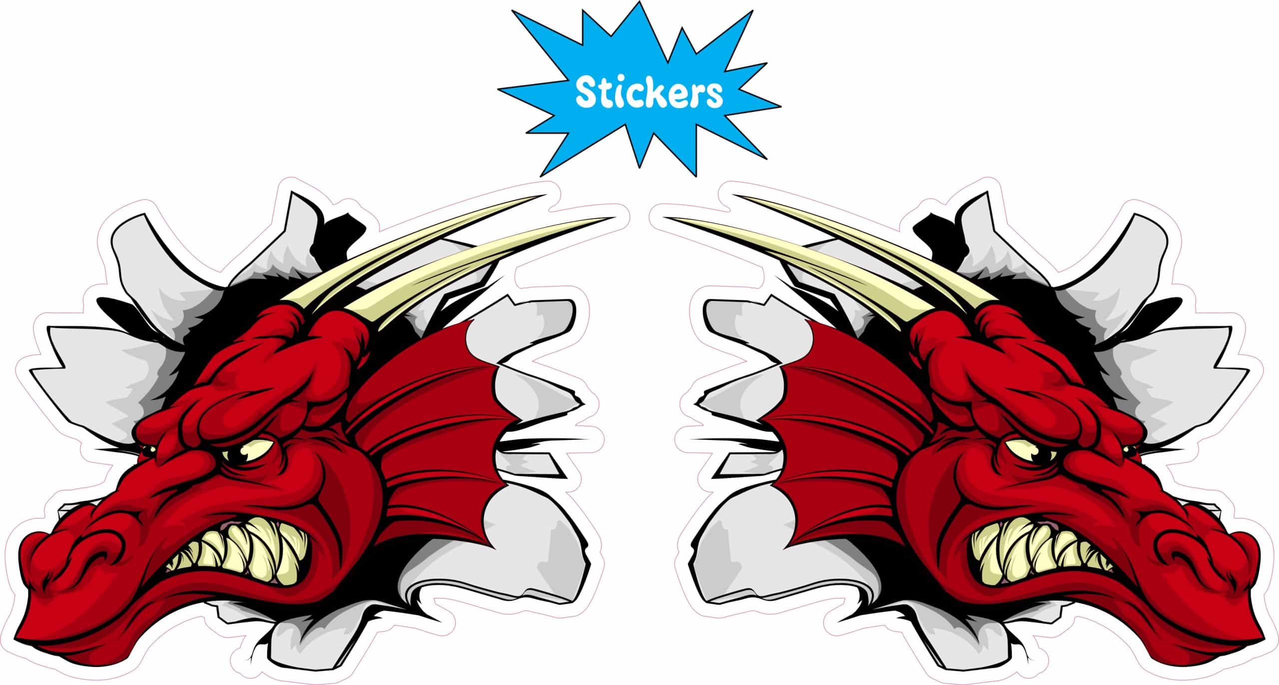 StickerTalk Mirrored Dragon Mascot Stickers, 3 inches x 2.5 inches - Image 2