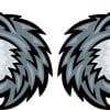 Mirrored Wolf Mascot Stickers
