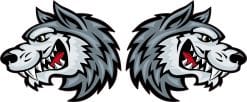 Mirrored Wolf Mascot Stickers