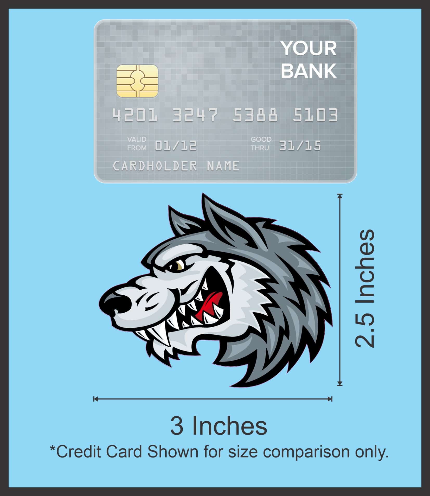 StickerTalk Mirrored Wolf Mascot Stickers, 3 inches x 2.5 inches - Image 8