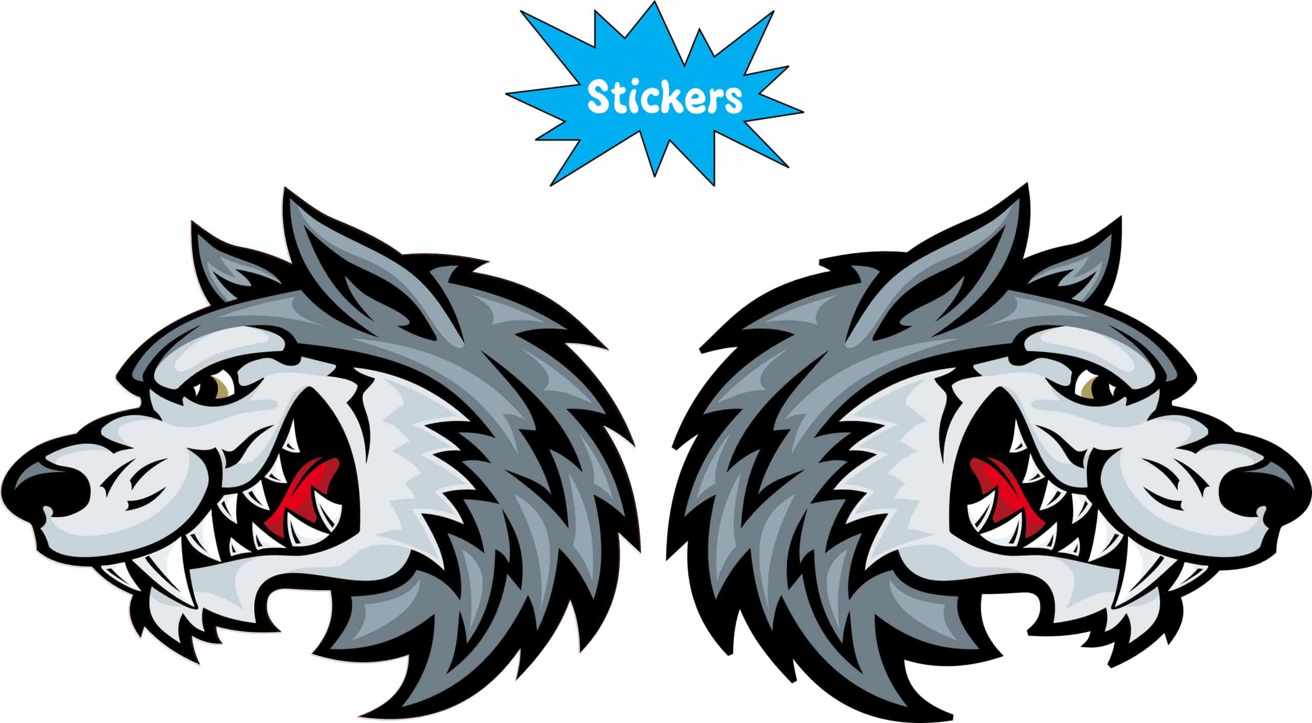 StickerTalk Mirrored Wolf Mascot Stickers, 3 inches x 2.5 inches - Image 2
