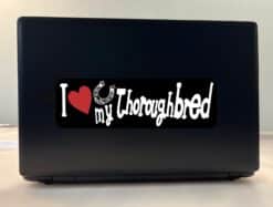 StickerTalk I Love My Thoroughbred Horse Sticker, 10 inches x 3 inches
