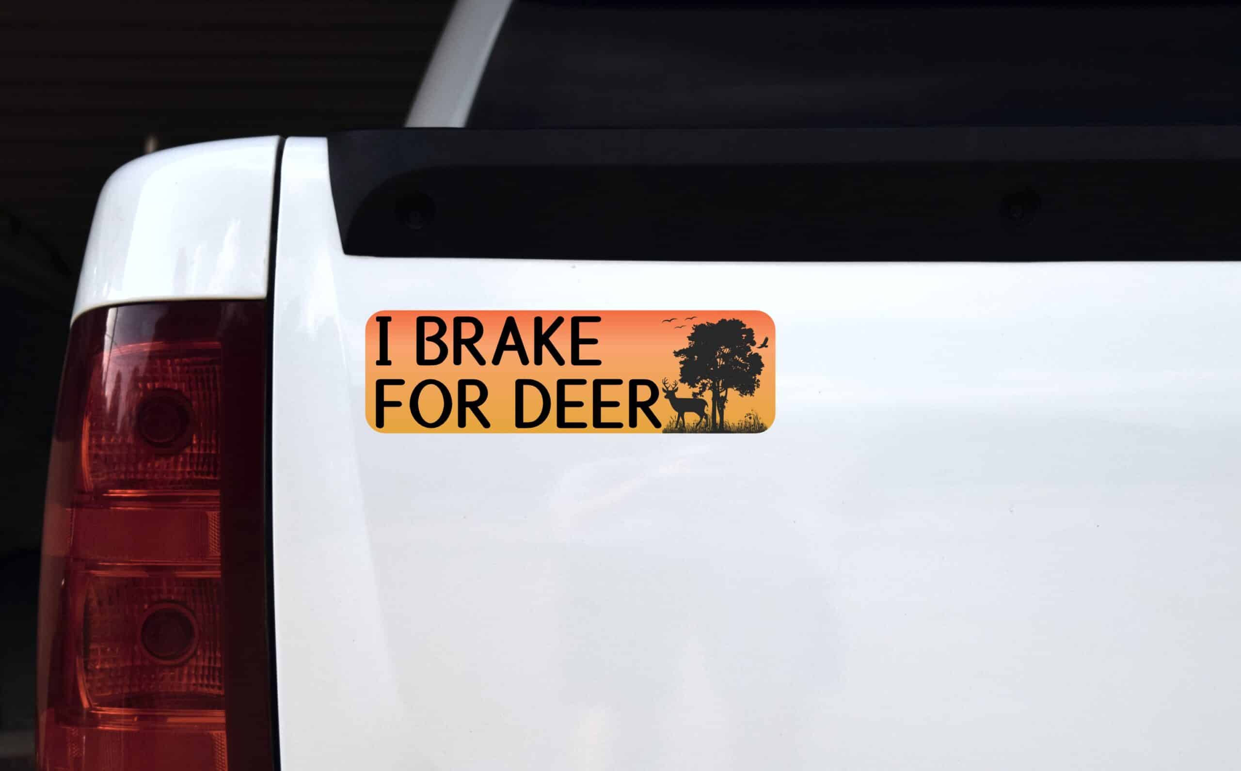 StickerTalk I Brake For Deer Sticker, 10 inches x 3 inches