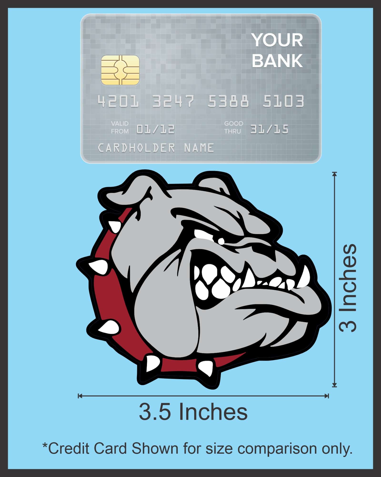 StickerTalk Right Facing Maroon Collared Bulldog Sticker, 3.5 inches x 3.0 inches - Image 6
