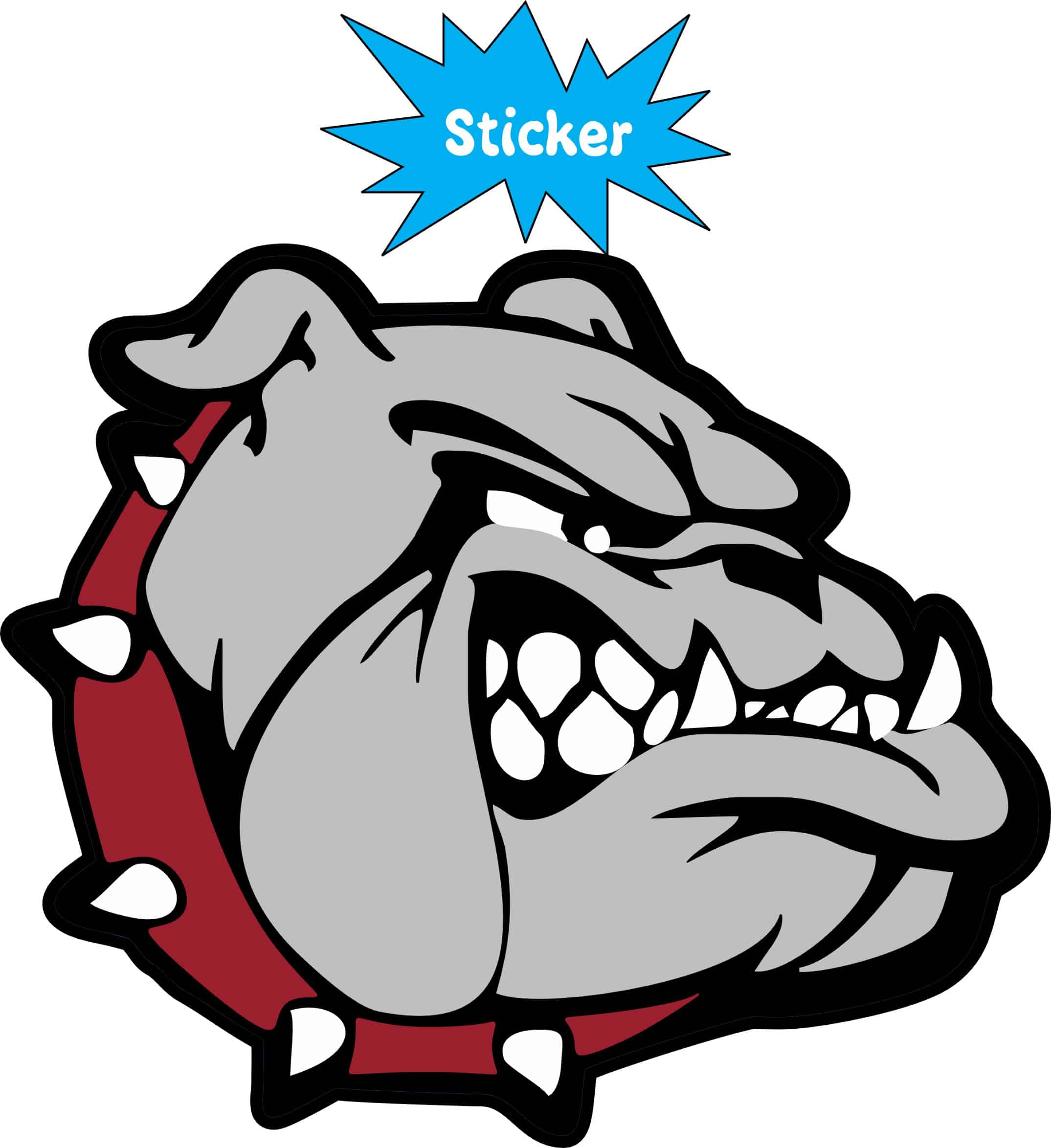 StickerTalk Right Facing Maroon Collared Bulldog Sticker, 3.5 inches x 3.0 inches - Image 3