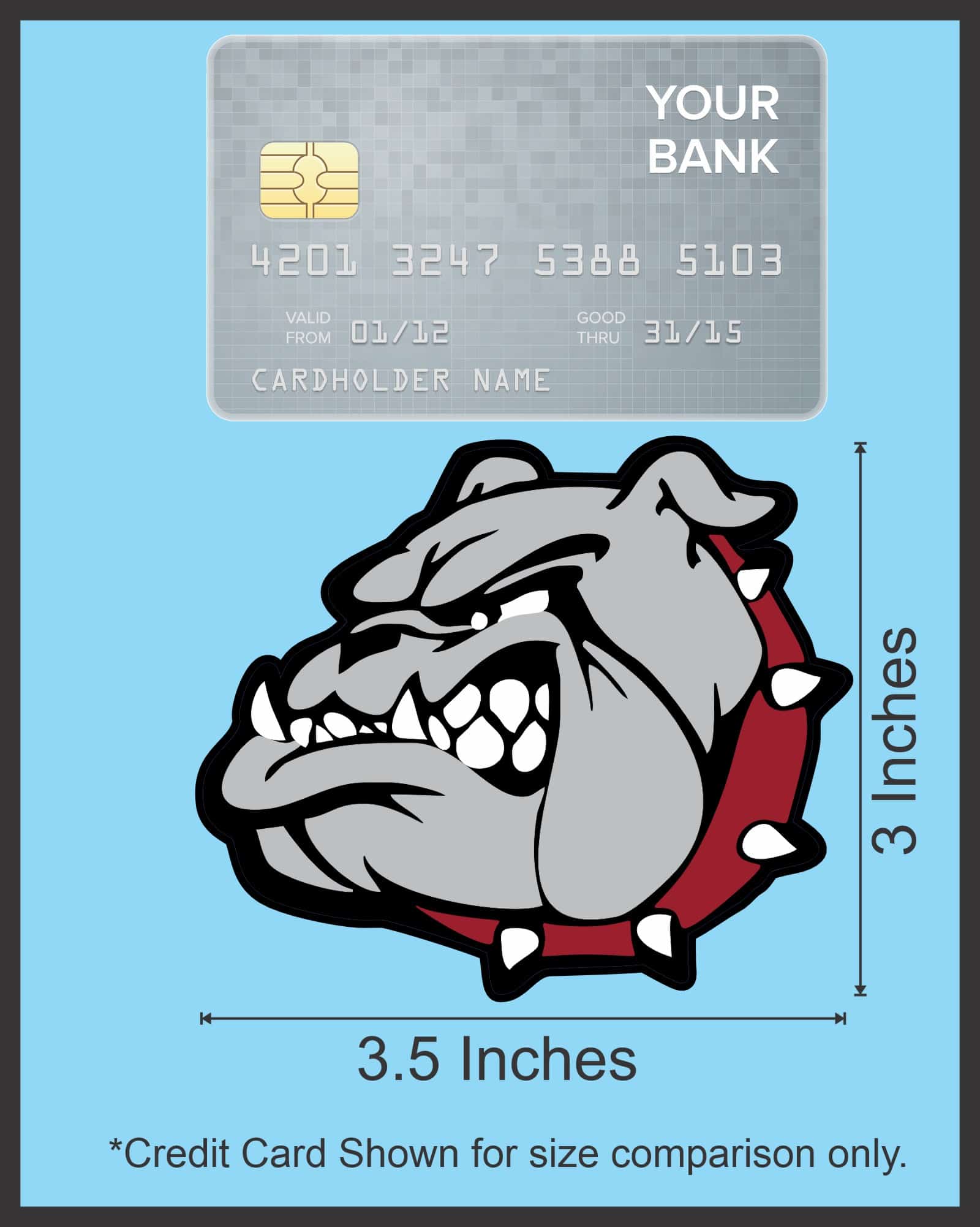 StickerTalk Left Facing Maroon Collared Bulldog Sticker, 3.5 inches x 3 inches - Image 5