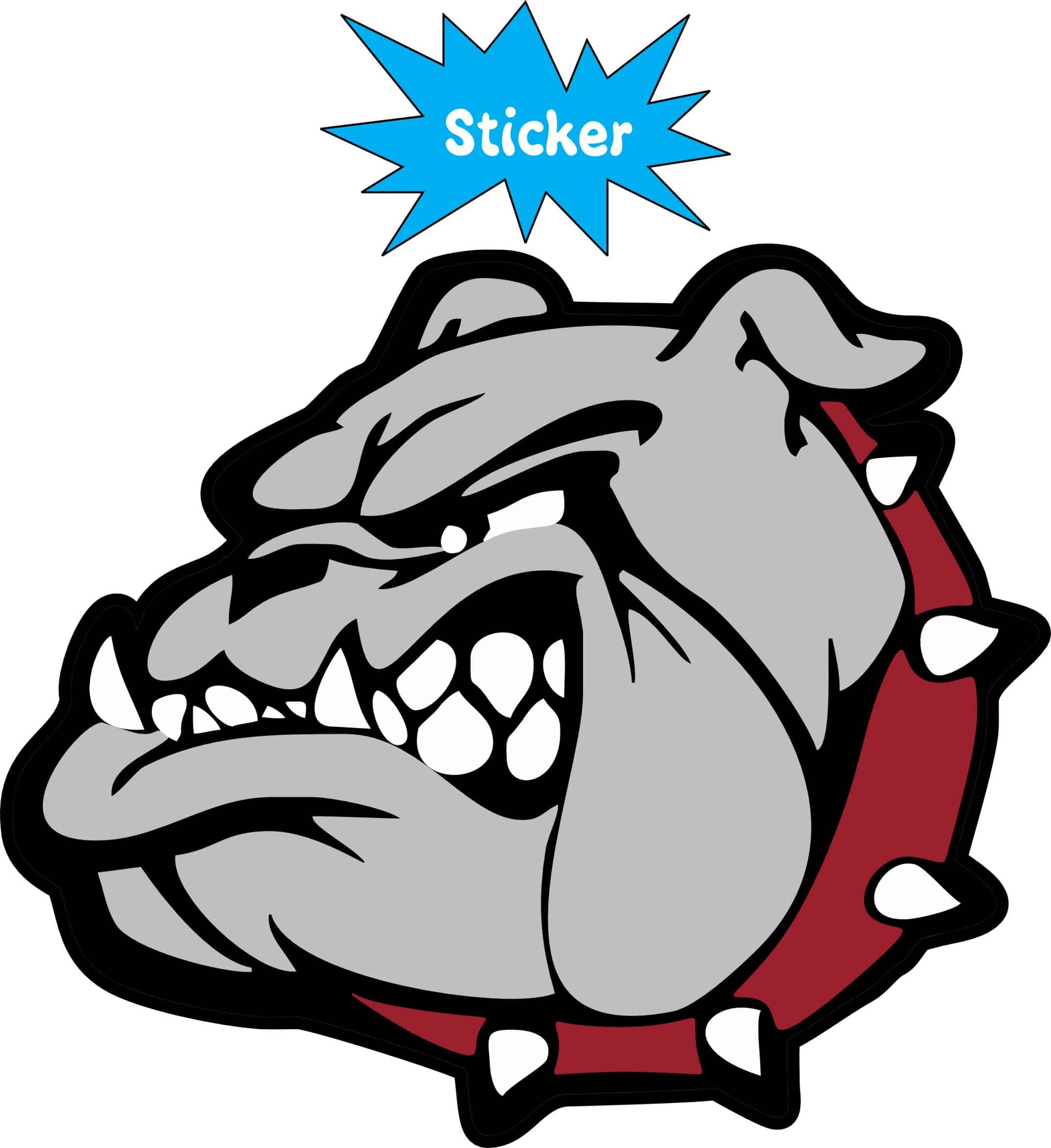 StickerTalk Left Facing Maroon Collared Bulldog Sticker, 3.5 inches x 3 inches - Image 2